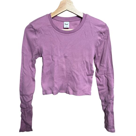 Tna Purple Long Sleeve Crop Women Top Size Medium - Picture 1 of 6